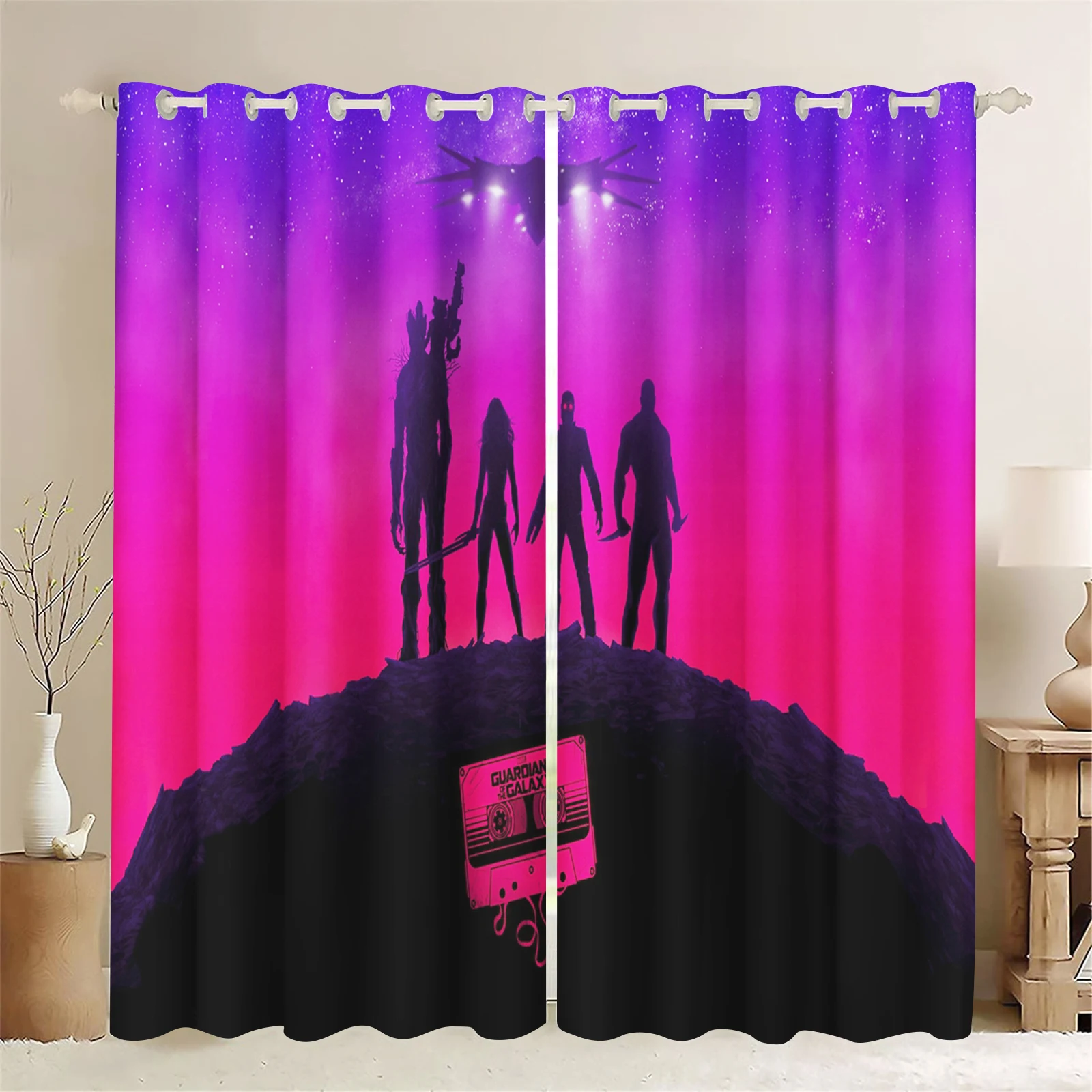 Disney I Am Groot Curtain Cartoon Home 3D Print Polyester Window Blackout Children Bedroom Living Room Cute Style Decoration