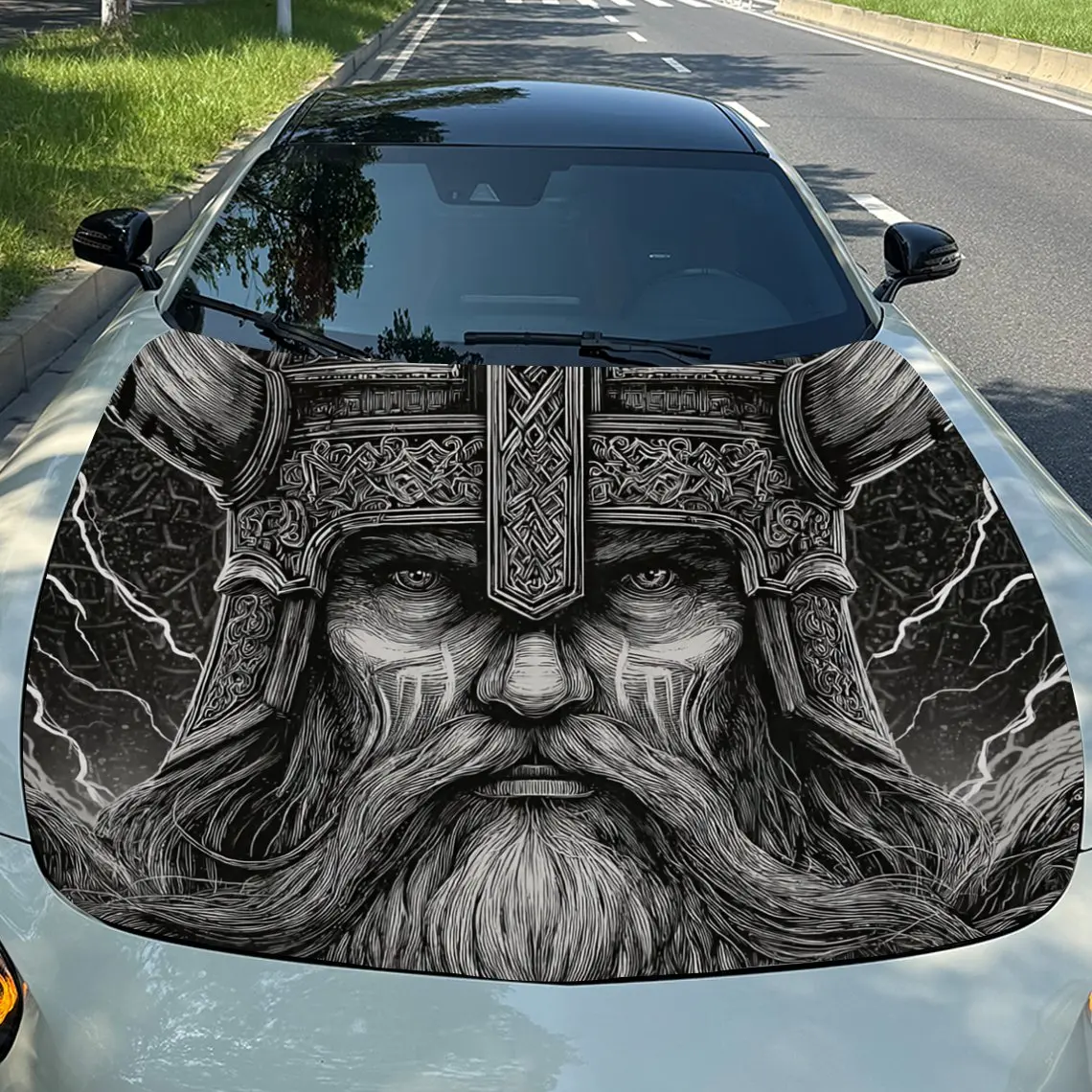 

Thor Pattern Car Hood Stickers, Colorful Vinyl Stickers, Truck Patterns, Engine Hood Car Parts Decoration Stickers, Car Decals,