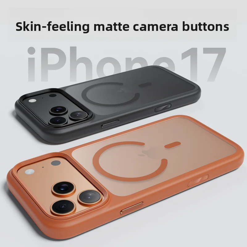 

Case for IPhone 17 Pro Max Luxury Armor Skin Feel Magsafe Magnetic AI Button Back Cover for IPhone 17Air Wireless Charging Funda