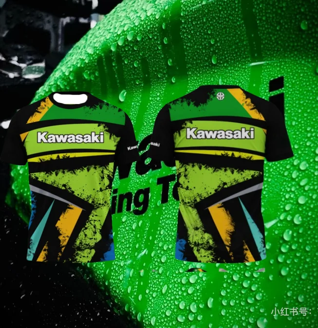 

Men Hot Sale 2025 Summer New Men Kawasaki Motorcycle Quick Drying T-Shirt Locomotive Casual Breathable Motorcycle Man T-shirt 7