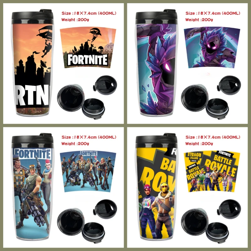 Fortnite Shooting Game Креативная 2-слойная изолированная чашка для воды Студенческая бытовая чашка для питья Портативная дорожная спортивная бутылка для напитков
