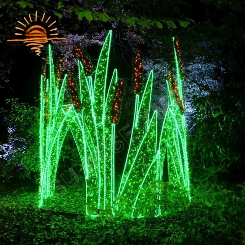 

Huge Flower Motif Outdoor Landscape LED Neon Flex Light Show for Park Garden Christmas Holiday Customized Decoration
