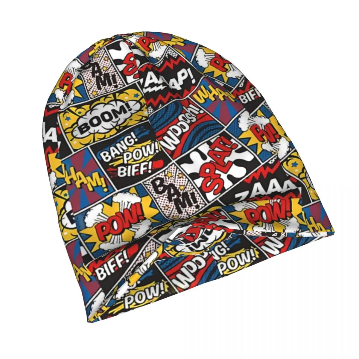 Retro Vintage Comics Book Pattern Men Women Thin Beanies Outdoor Ski Cap Double Layer Fabric Bonnet Hat