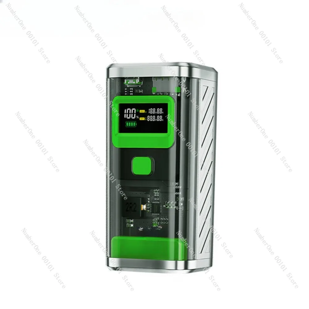 Transparent Mech Power Bank, Fast Charge, Compact Portable Mobile Power Pack, 10000 MA 22.5W