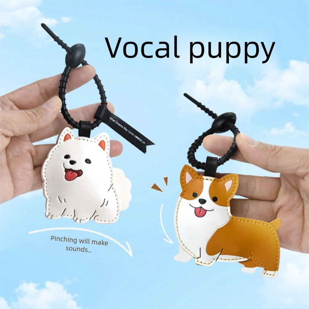 

Cute Novelty Bibi Puppy Pendant Leather Pinch Called Puppy Key Chain Squeeze Relaxing Car Ornaments Kids Teens
