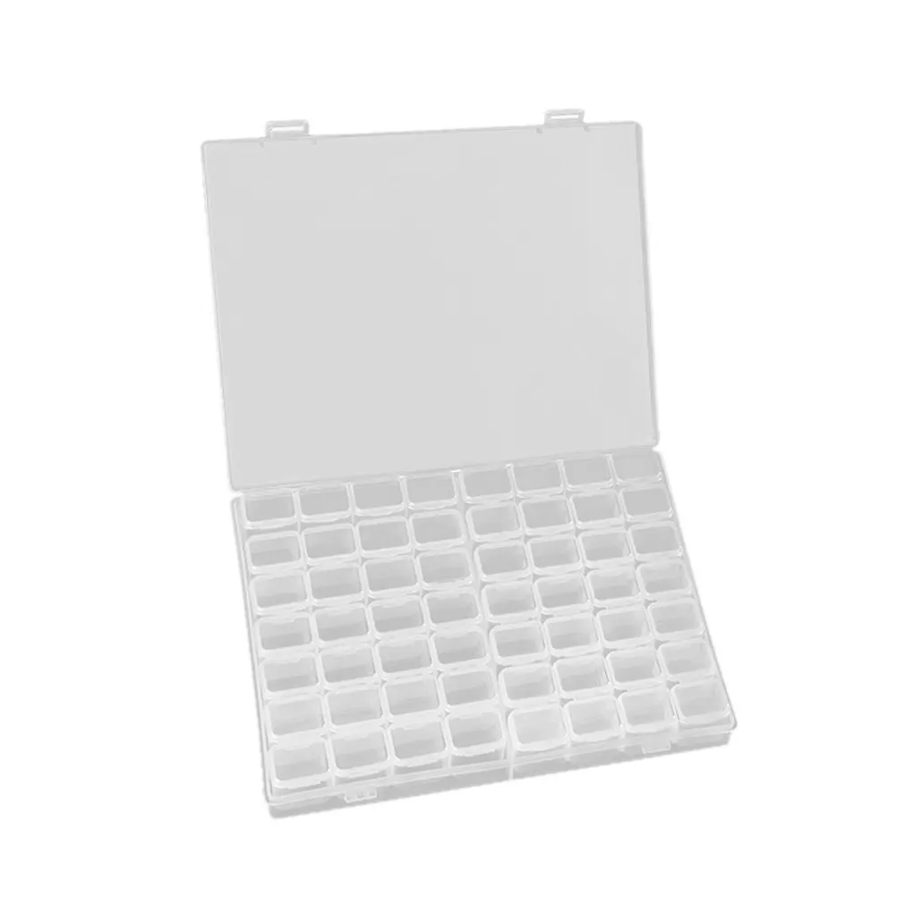 

Контейнер для хранения блесток на 56 отделений, прозрачный органайзер для пайеток, украшений и маникюра с крышками для дома