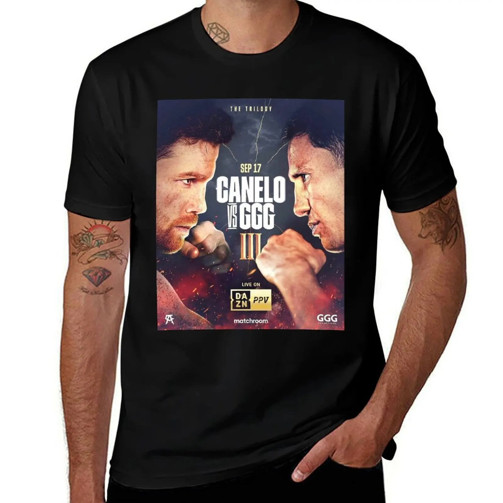 Canelo vs GGG Trilogy Fight T-Shirt Basic Casual Short Sleeve Cotton Shirt T-Shirt