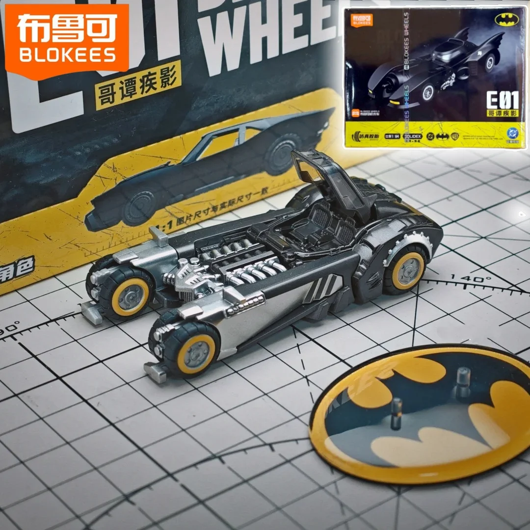In Stock Blokees Wheels E01 1989 Batmobile Model Car Licensed Batman Diecast Collectible Assembly Vehicle Toys Gifts - view 3