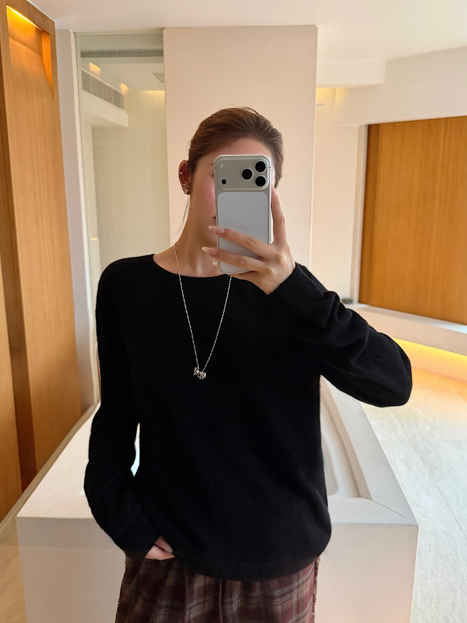 

Классический круглый вязаный шерстяной свитер NEVA HU для женщин, свободный повседневный трикотажный базовый топ, 100% шерсть, повседневный стиль