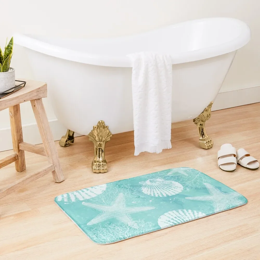 

coastal Bath Mat Water Absorbent Toilet Rug For The Bathroom Absorbent Bathroom Mat