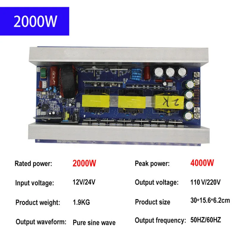 2000WPure sine wave inverter motherboard 12V24V toAC220V lithium battery energy storage motherboard outdoor power inverter board