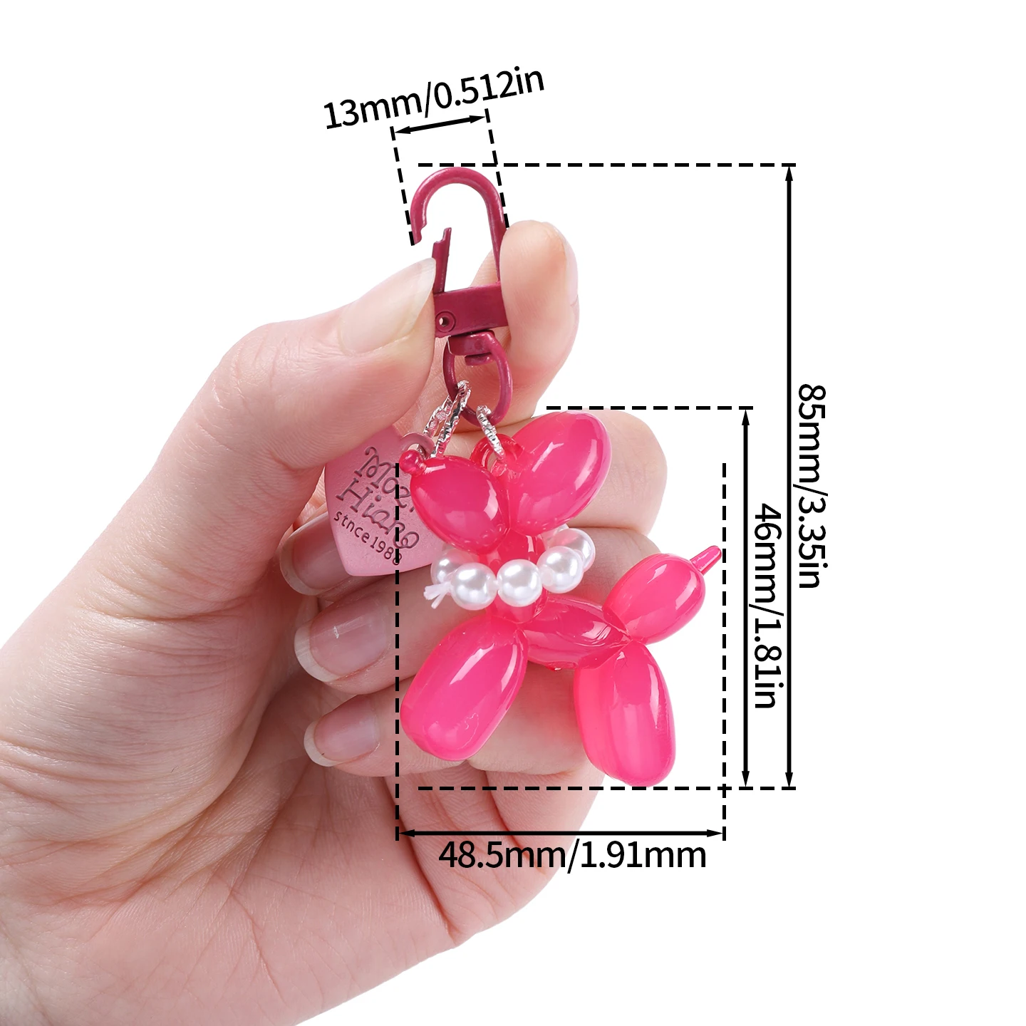 1pc Balloon Dog With Pearl Keychain Balloon Dog Keyring Accessories Backpack Bags Pendant Kawaii Things New