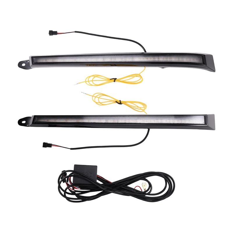 ABOK-Car DRL LED النهار تشغيل ضوء الضباب مصباح ديناميكي بدوره إشارة لتويوتا لاند كروزر 4500 4700 100 LC100 FZJ100 98-07 #1