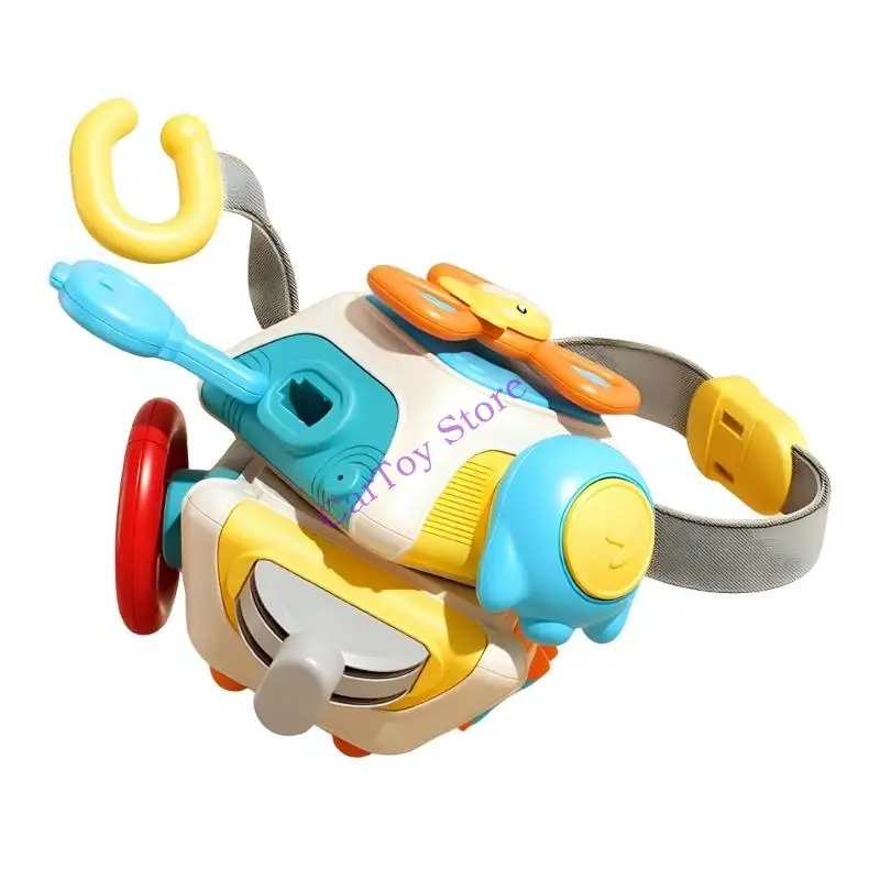 لعبة تعلم تفاعلية للرضع مع مقابض منسوجة كرة حسية بلاستيكية قابلة للمضغ للأطفال من سن 0 إلى 3 أشهر مناسبة للسفر