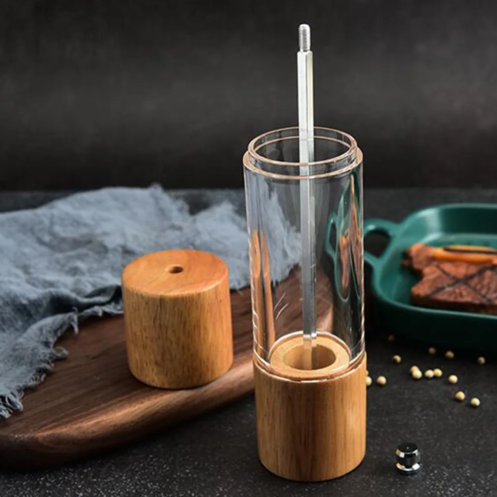 

1pc Transparent Acrylic Pepper Grinder Mill Kitchen Tool Salt Shaker Bottle Manual Seasoning Can Coffee Bean Grinder
