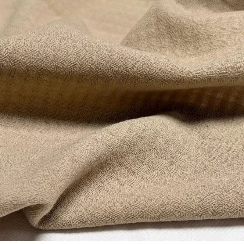 

100%Wool Fabric Khaki Plaid Designer Breathable Drape Spring Suit Shirt Curtains Dress Handmade Sewing DIY Home Craft Material