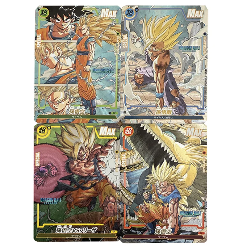 

Набор из 4 шт. карт Dragon Ball Comic Series TCG, сделанных своими руками, с цветным блеском, для аниме-игр, коллекционные карты, подарок, игрушка, 63*88 мм