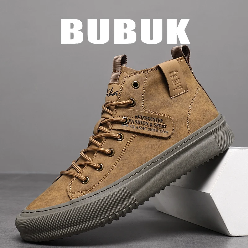 

Мужские повседневные туфли Bubuk: новые, на толстой подошве, легкие, средней высоты, однотонные, модные, удобные, для формальной одежды