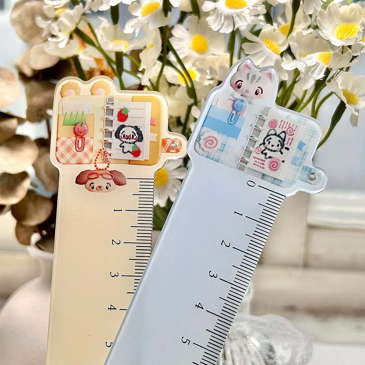 Cute Cat Dog Ruler Decorations Scrapbooking Deco Ruler 10cm High-transparency Scrapbook accessories