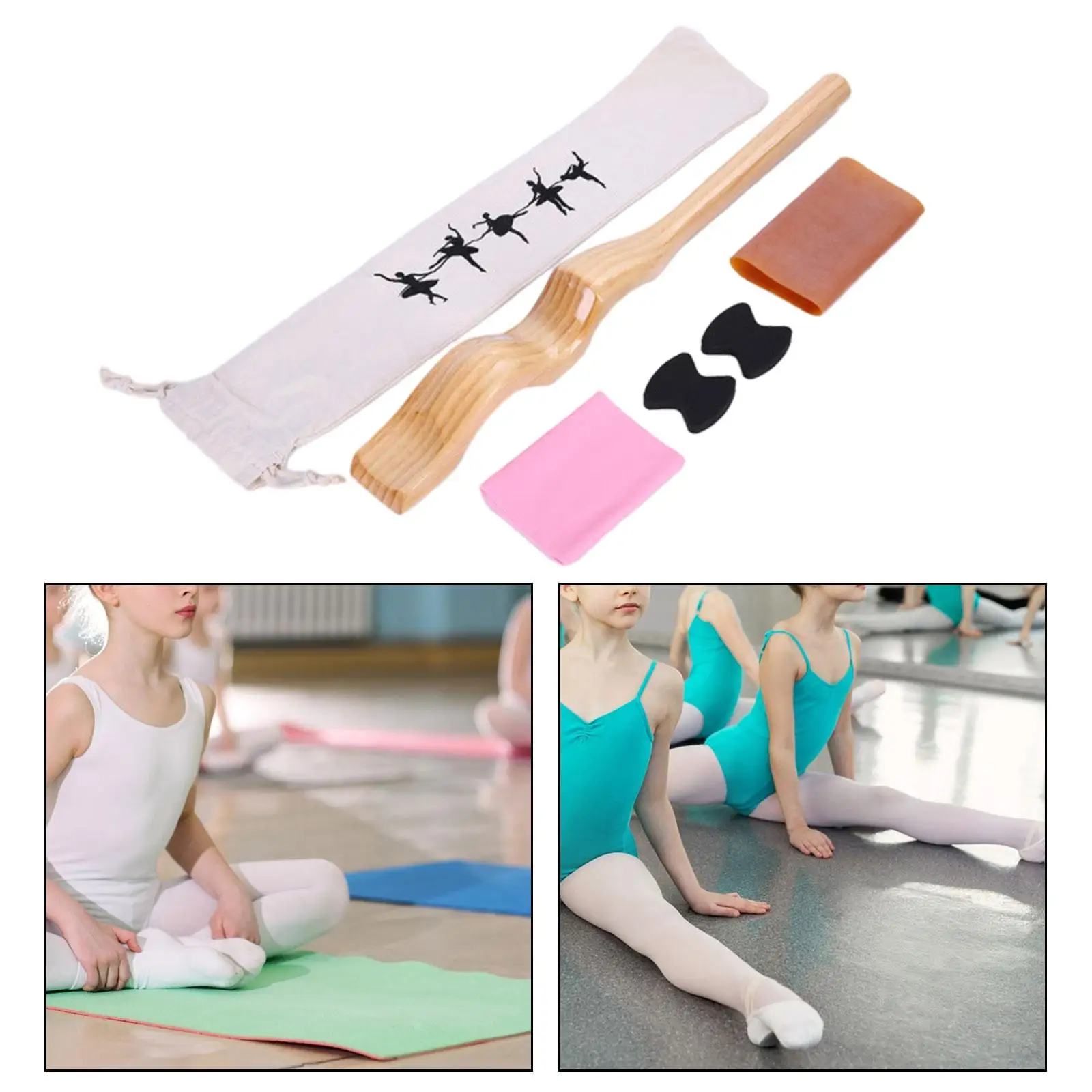 Ballet Dance Foot Stretcher with Resistance Bands Foot Arch Stretcher Dance Stretching Equipment Set for Gymnastics Yoga People