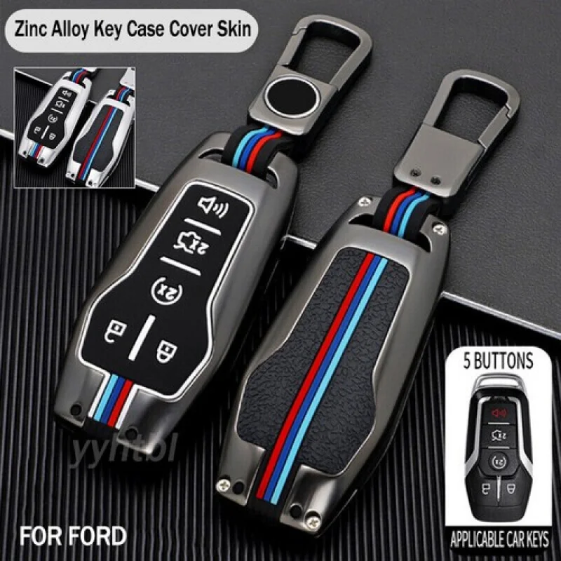 

A+ Zinc Alloy Remote Key Case Cover Shell For Ford Mustang F-150 EXPLORER 5 Buttons