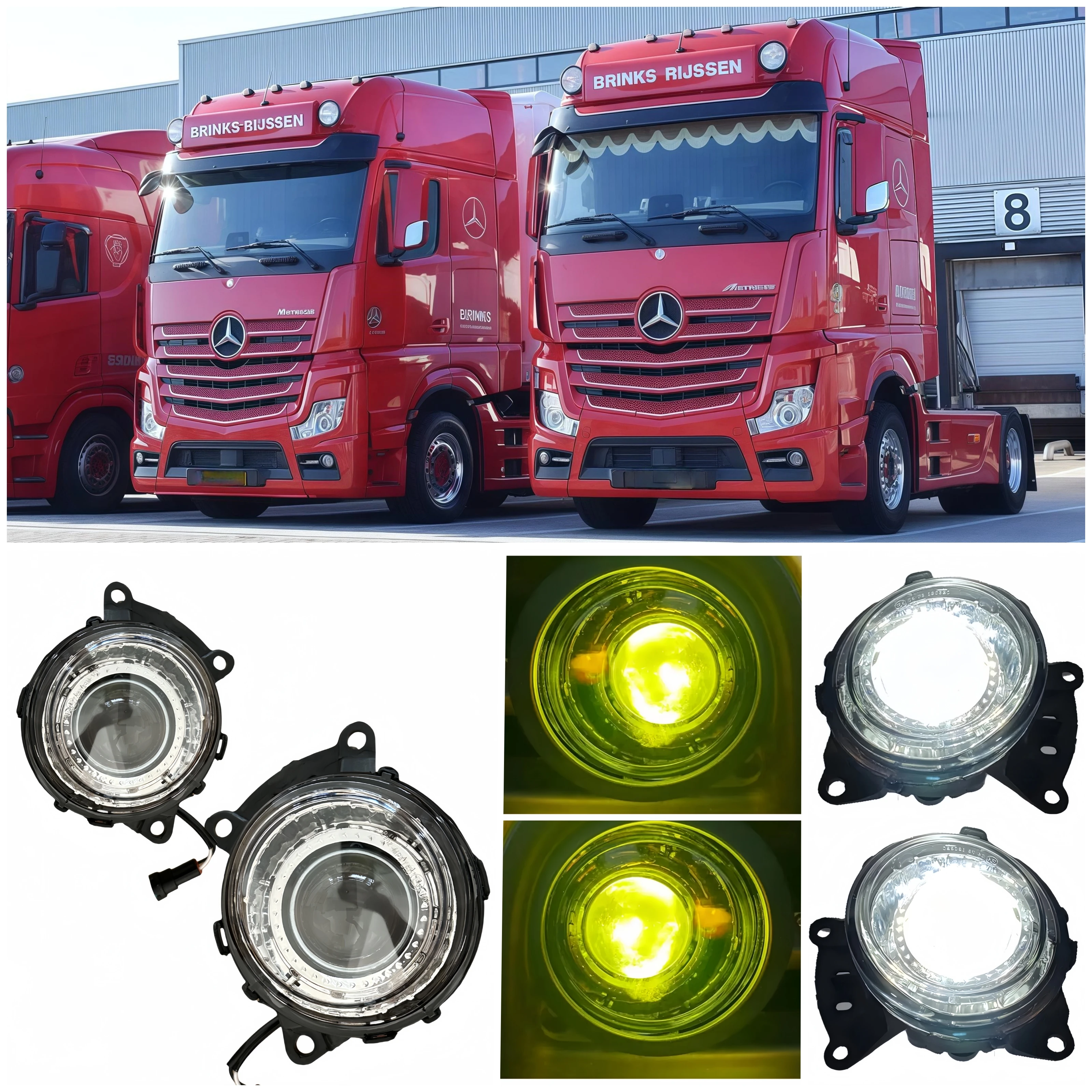

1 пара светодиодных противотуманных фар в сборе для Mercedes Benz Actros MP4 MP5, светодиодные противотуманные фары для грузовиков, RH и LH 9608200556 9608200456
