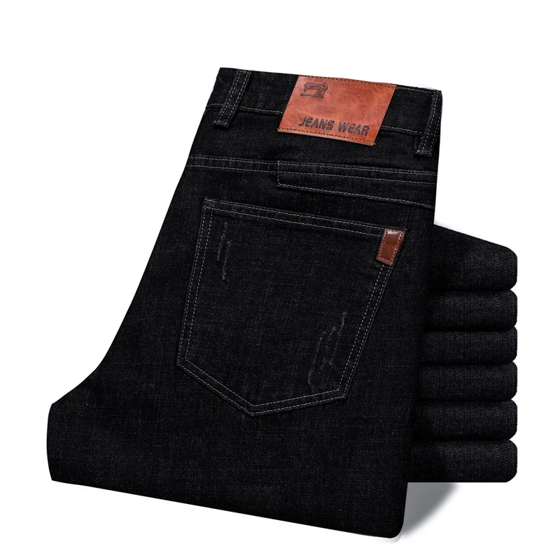 

2024 New Fashionable Comfortable Soft Straight Business Men's Jeans Cotton Casual Stretch Denim Trousers Male Brand Clothes