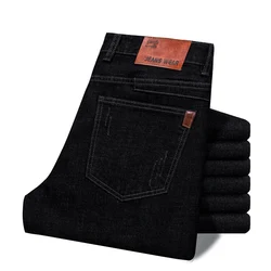 2024 New Fashionable Comfortable Soft Straight Business Men's Jeans Cotton Casual Stretch Denim Trousers Male Brand Clothes