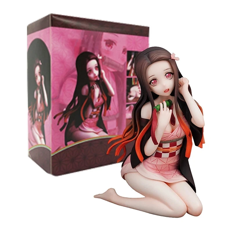 12CM Demon Slayer Kamado Nezuko Kneeling Kimono Dress Up Model Toy PVC Doll Toy Gift Collection Collection Static Doll