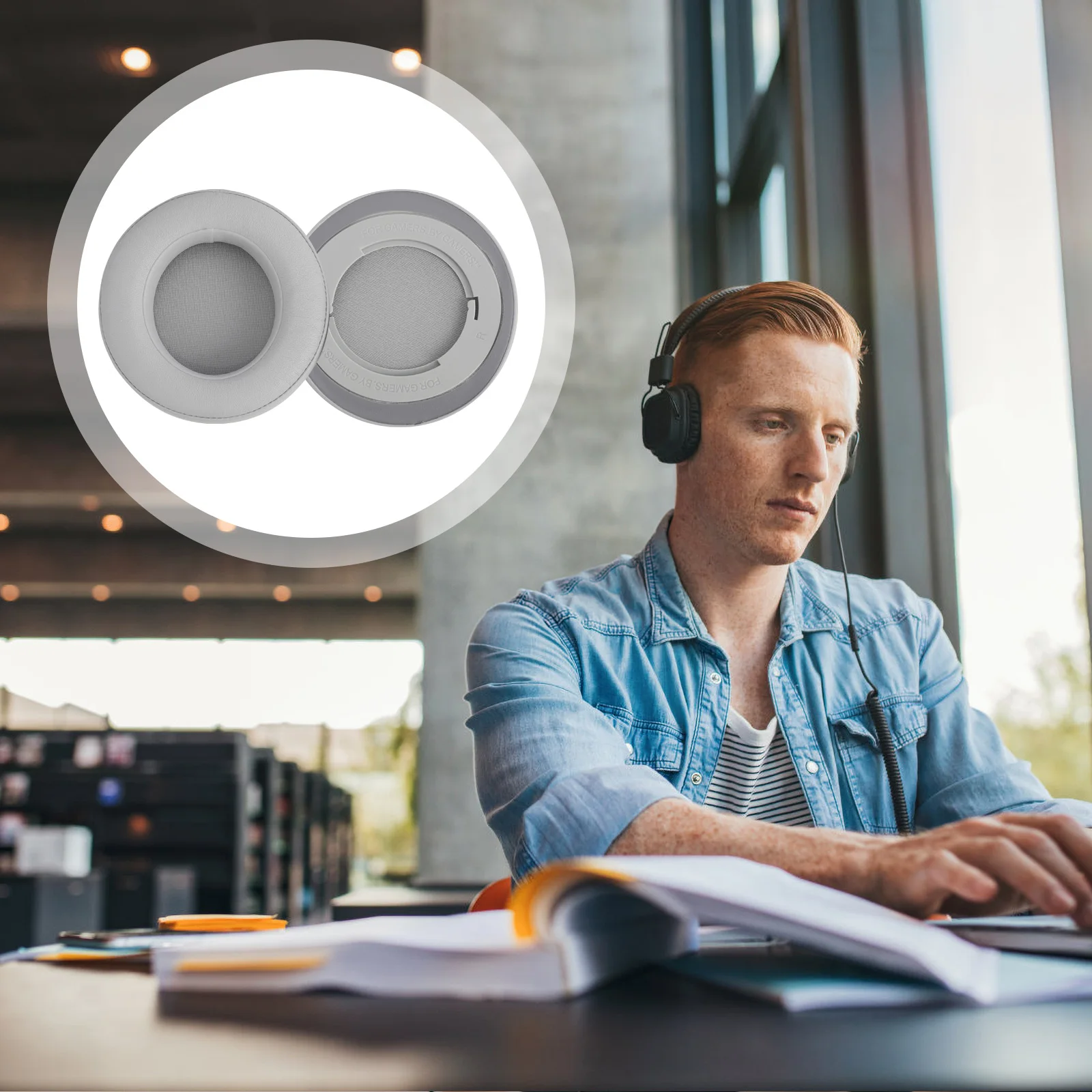 

High Quality Protein Memory Foam Ear Pads Soft Breathable Replacement Headphone Sponge Covers Practical Long Use