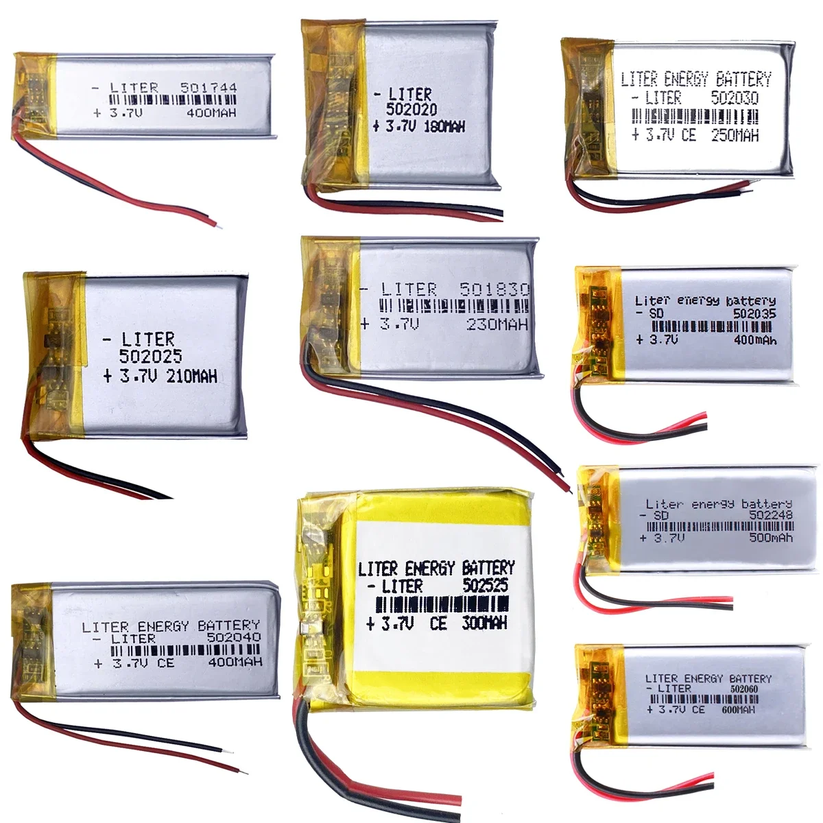 3.7V Lithium Polymer Rechargeable Battery for Speaker Mp3 Mp4 Mp5 DIY PAD DVD E-book headset