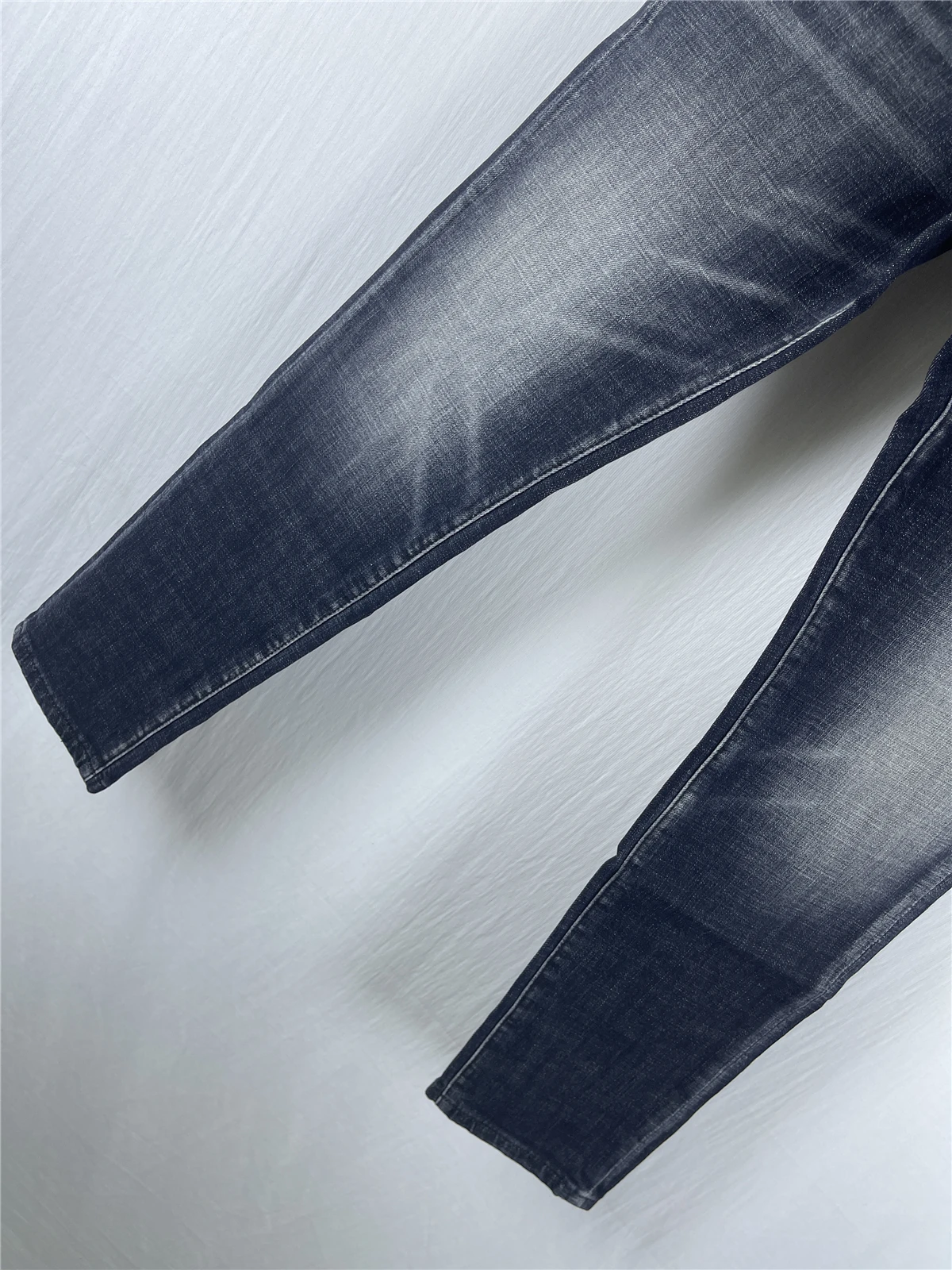 6092 Spring and Summer New Men's Jeans Washed Embroidered Badge Maple Leaf Fashion Micro-elastic Small Straight Black Jeans