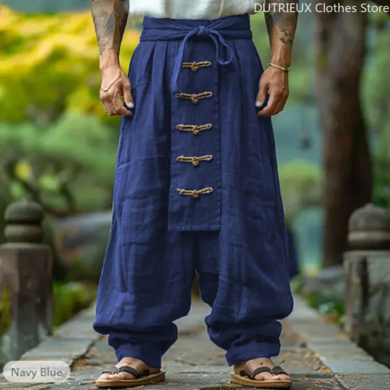 Vintage Loose Print Men\'s Pants Summer Thin Casual Men\'s Pants Travel Vacation Casual Pants Men\'s Clothing  Male Sweatpants Gym