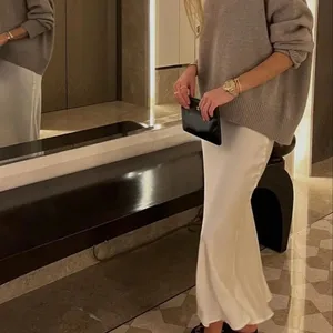 Lange Frauen mit hoher Taille-Strecke Traf-Rock, elegante Midi-Röcke, Frauenmode, Sommer, Büro, 2022 10 Hauptverkaufsrock Midi Actiniert - №6