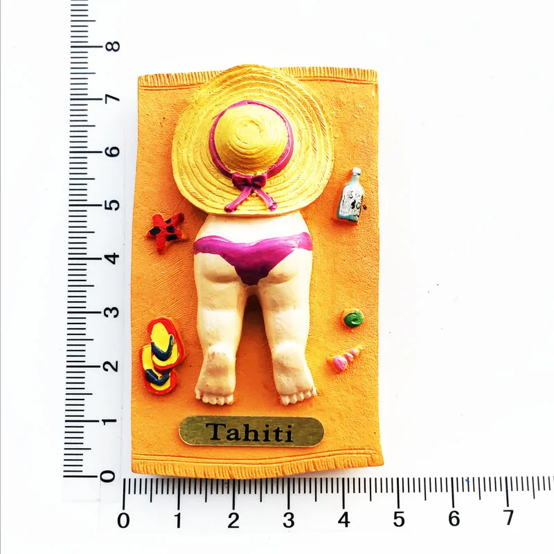 Tahiti sunbathing women Fridge magnet gifts resin decorations message stickers travel souvenirs