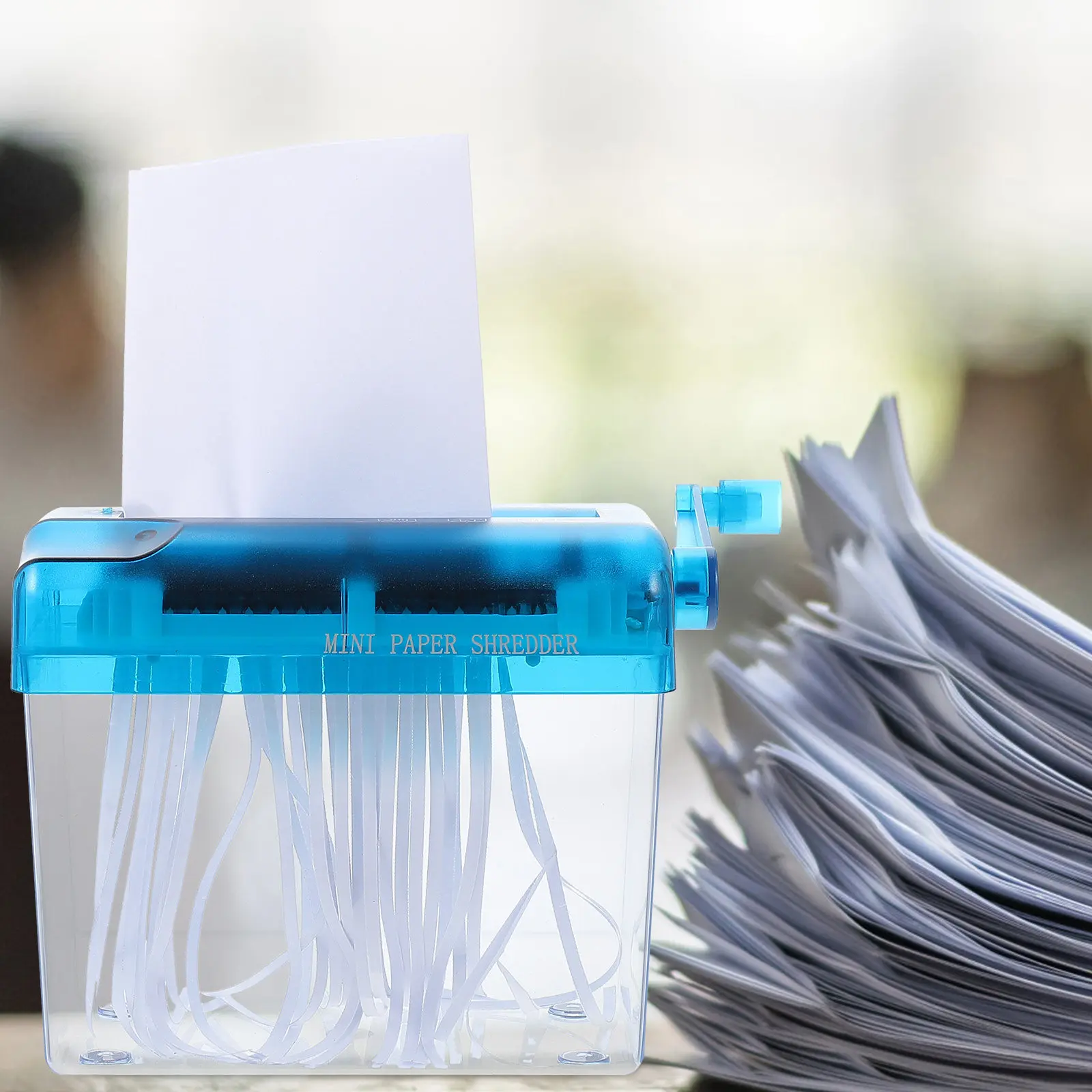Effortless Hand Crank Shredder Compact Desktop Paper Shredder for Home Office School Use Shreds Printer Paper Cardstock Receipts