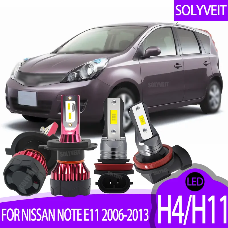 

High Precision LED Headlight Fog Light Combo H4 H11 6000K White FOR Nissan Note E11 2006 2007 2008 2009 2010 2011 2012 2013