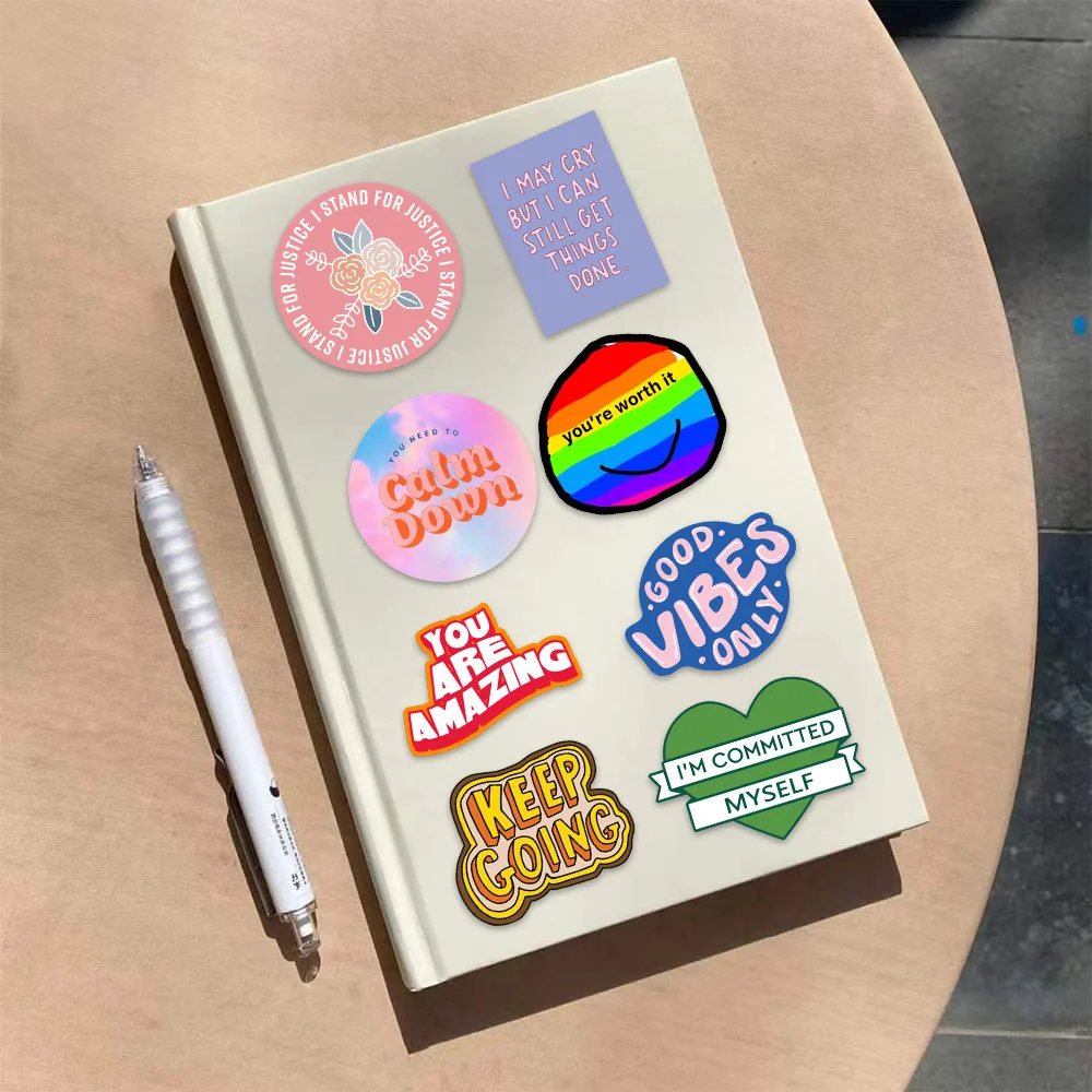 50PCS Creative English Short Sentences Fun Speaker DIY Phone Case Notebook Skateboard Motorcycle Stickers