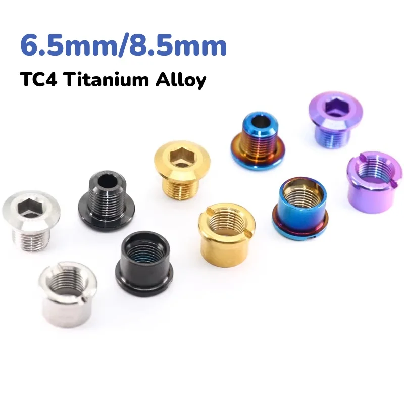 6.5mm/8.5mm TC4 Titanium Alloy Chainring Bolts Single Double Chainring Screws Mountain Road MTB Bike Crank Bolts