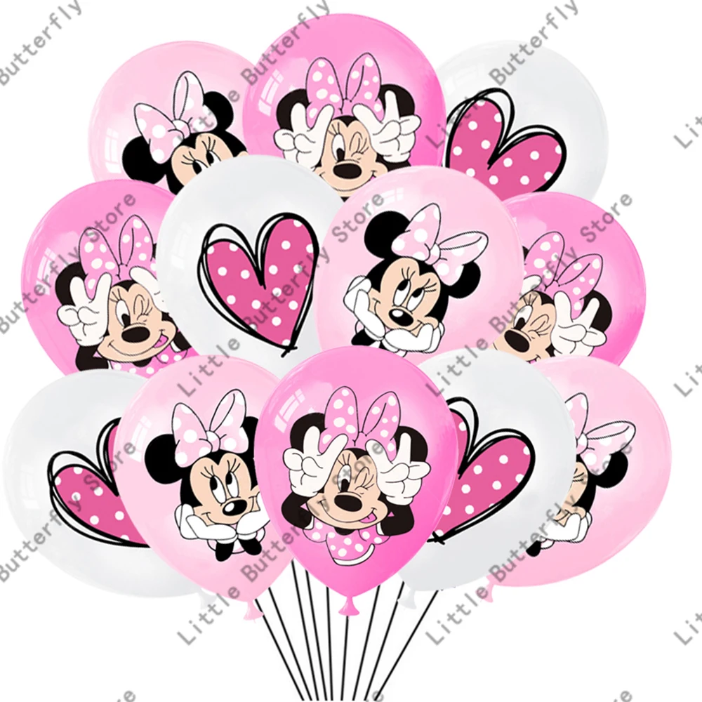 Disney 10/20/30 Stück 30,5 cm rosa Minnie Mouse Latexballon Partyzubehör Partyballon Luftballons für Geburtstagsparty-Dekorationen