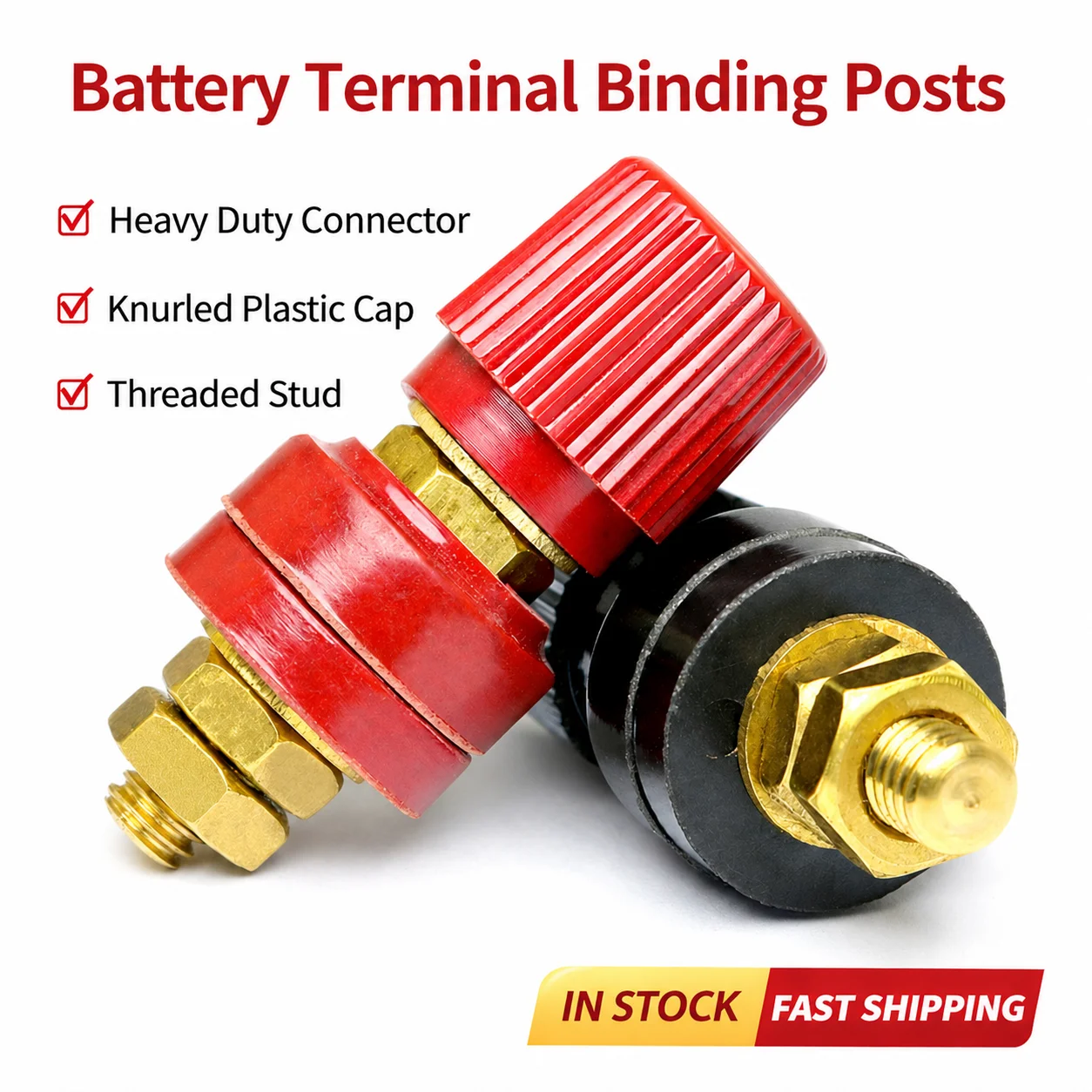 2pcs/Set 6mm 8mm Battery Terminal Connector Kit, Remote Power Junction Post for Car Auto Accessories