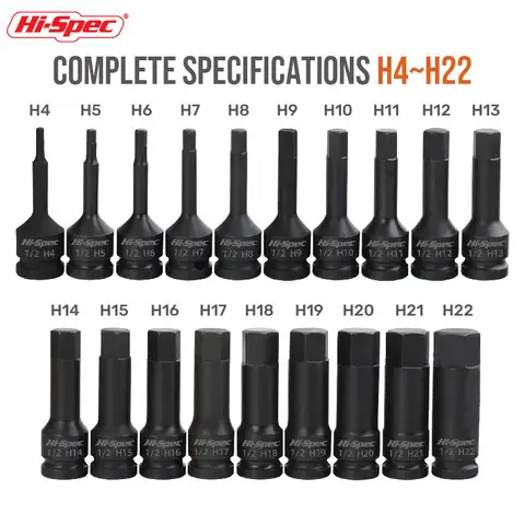 ハイスペック 1/2インチ インパクトドライバー ヘックスビットソケット ヘビーデューティー 電動レンチ ドリルアダプター H5～H19 Cr-Mo製 自動車修理用ハンドツール