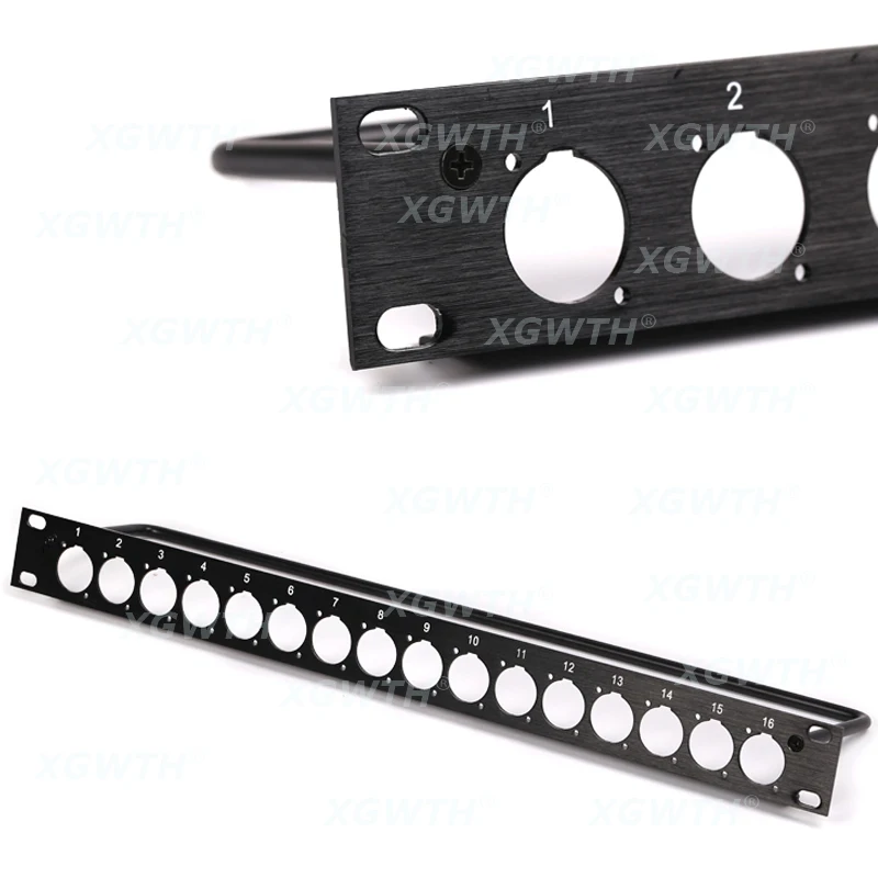 Rack Patch Panel 4 8 12 16 Way Channel 1U Flight Case Mount For XLR Connecctor Male Female Speaker Video Audio Cable Plug 19\