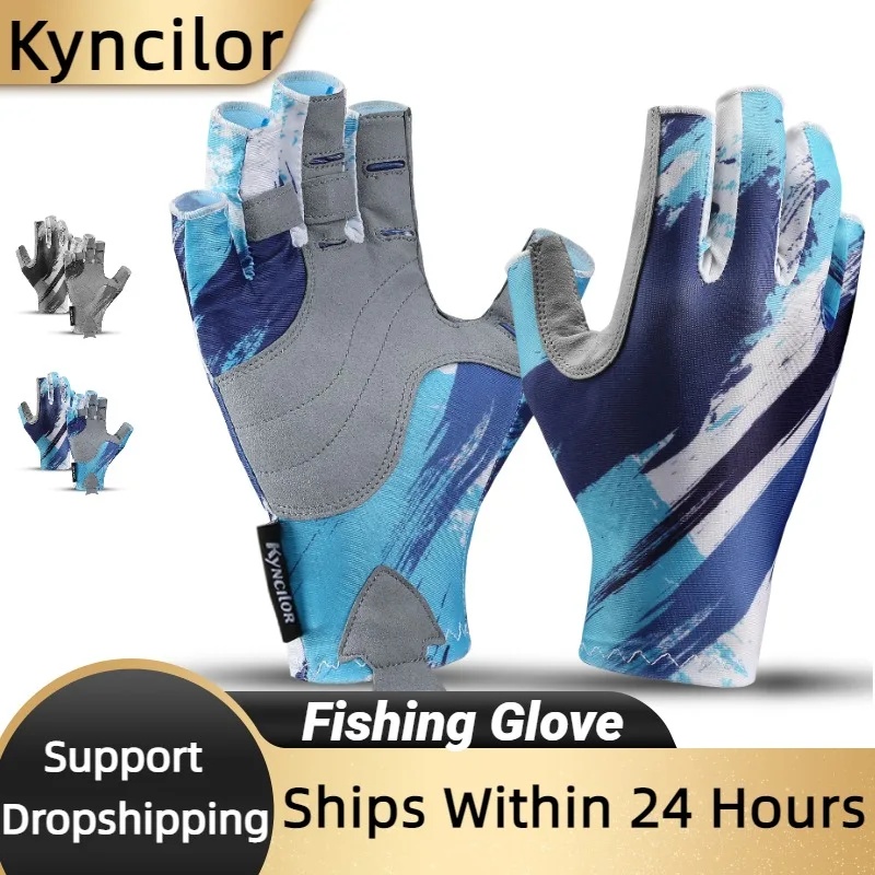 Outdoor Fishing Gloves Half Finger Men Women Anti-slip UV Wear Protection Sports Boating Fish Equipment Angling Sailing Gloves