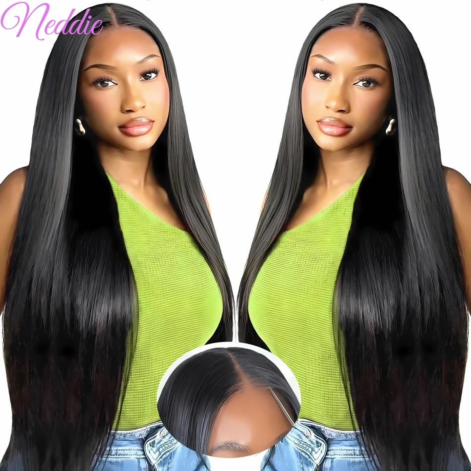 

30 40 Inch Human Hair 100% Natural Straight 5x5 Lace Frontal Wig PrePlucked Afro Closure Wig Ready To Wear For Women Choice