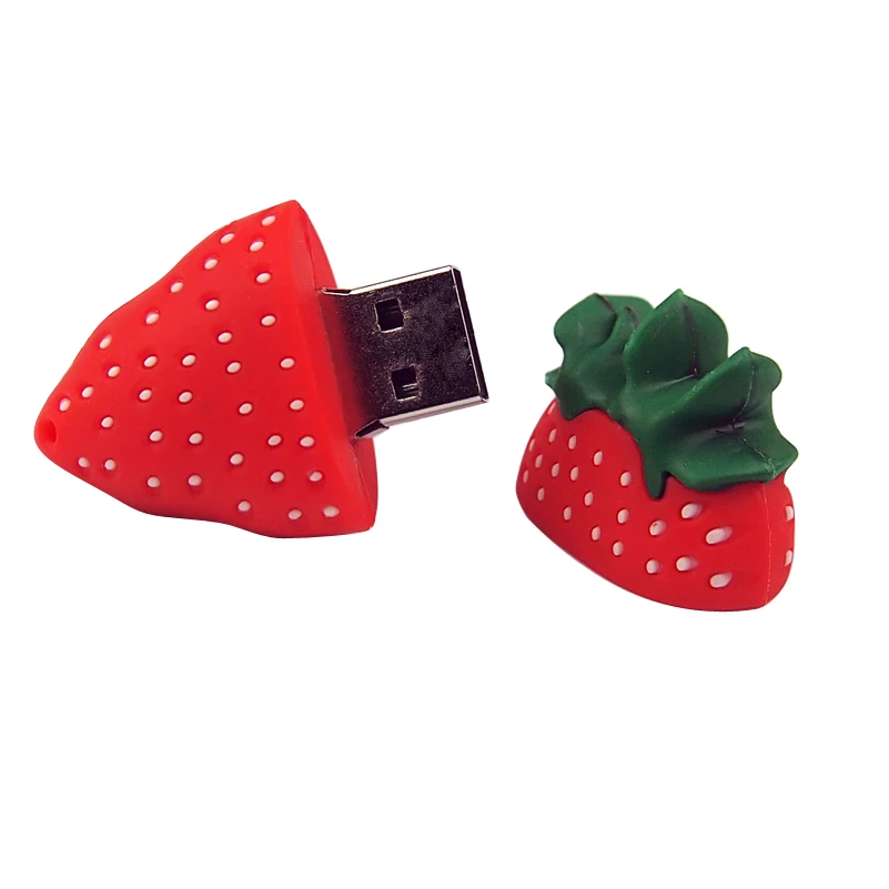 Cartoon Strawberry USB Flash Drive 4GB 8GB 16GB 32GB 64GB Cute Pen Drive Pendrive Flash U Stick USB 2.0 Memory Stick Hot Sale