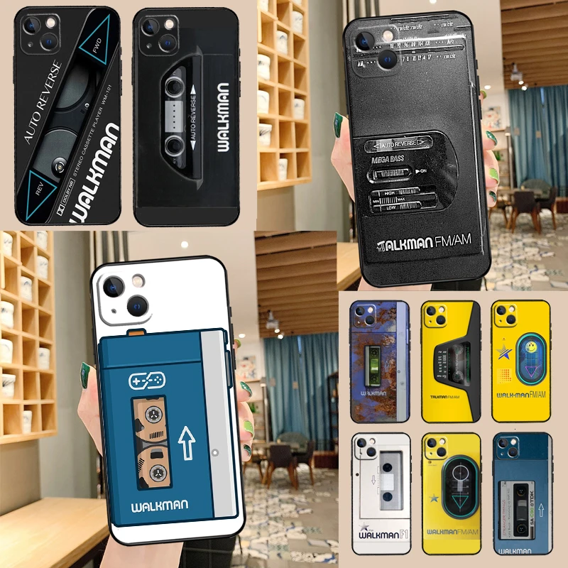 غطاء جهاز Walkman لهاتف iPhone 14 15 16 Pro Max XS XR X لهاتف iPhone 11 12 13 Pro Max Mini Plus