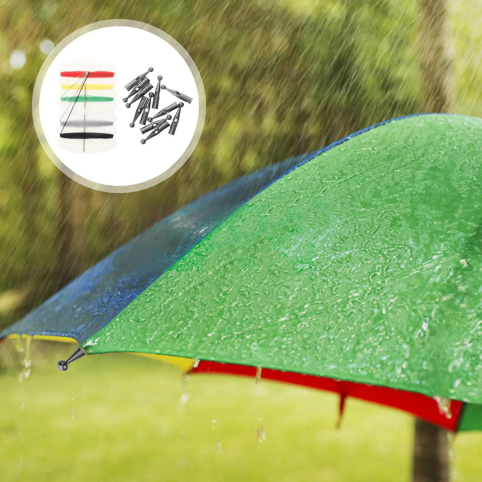 10Pcs Folding Umbrella Tail Tips Metal Repair Beads Replacement Anti-Wear End Caps Reverse Design Rain Umbrella Accessories