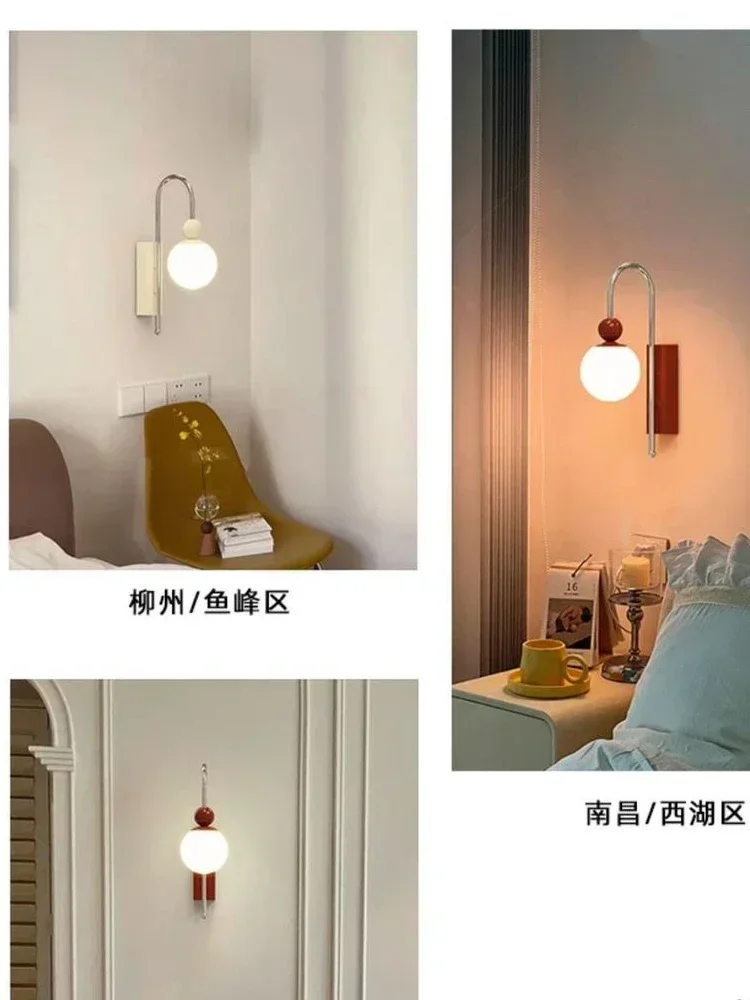 

New Style LED Wall Lamp Red White Metal 3-Color Dimmable Sconce for Living Room Bedroom Lighting