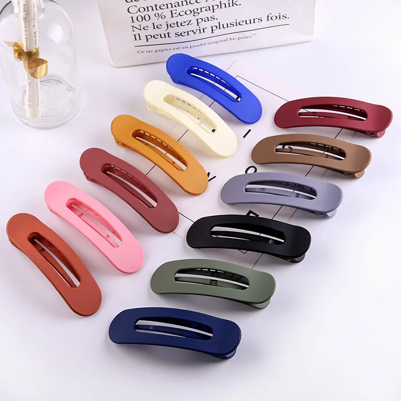 DS In Stock Low Price Clearance 11CM Large Solid Color Hair Clips Plastic Hairpin Hairgrip for Women Girls Hair Accessories